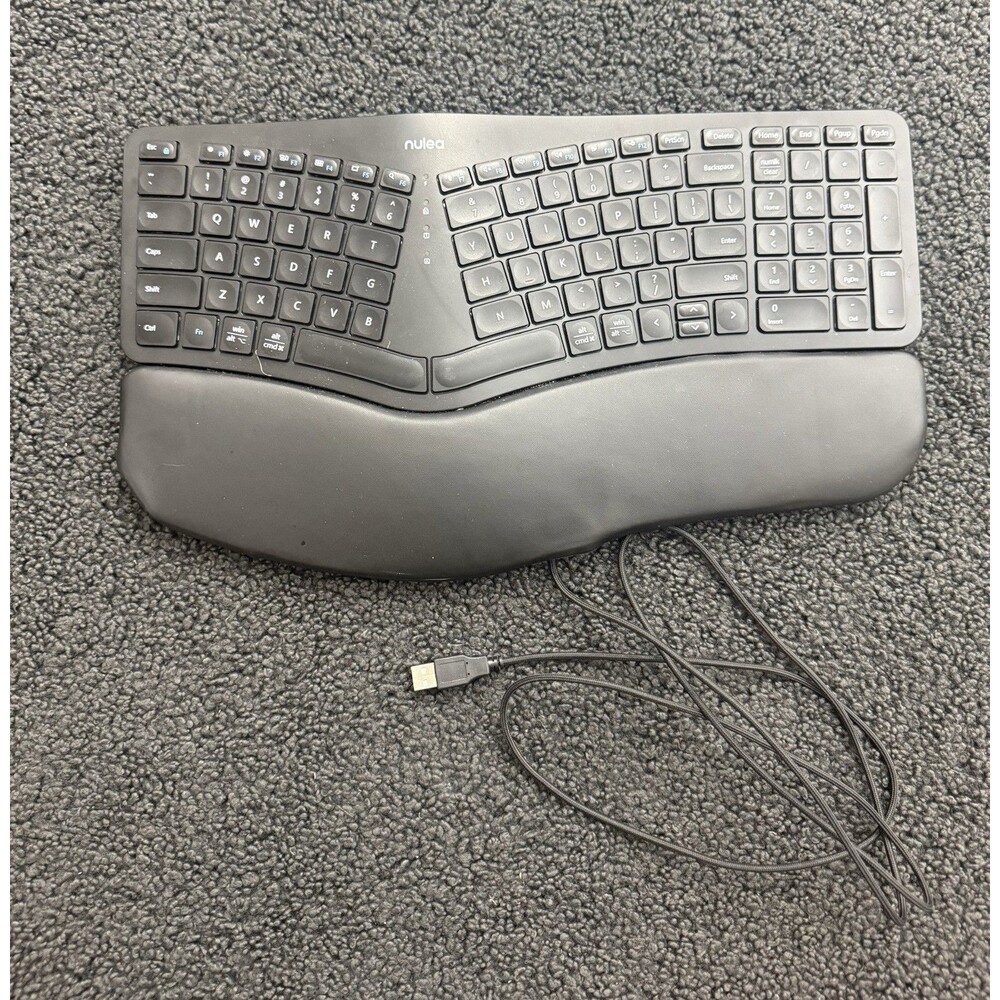Nulea HD315 Wireless Ergonomic Keyboard w/ Wrist Wrest Numeric Keypad
